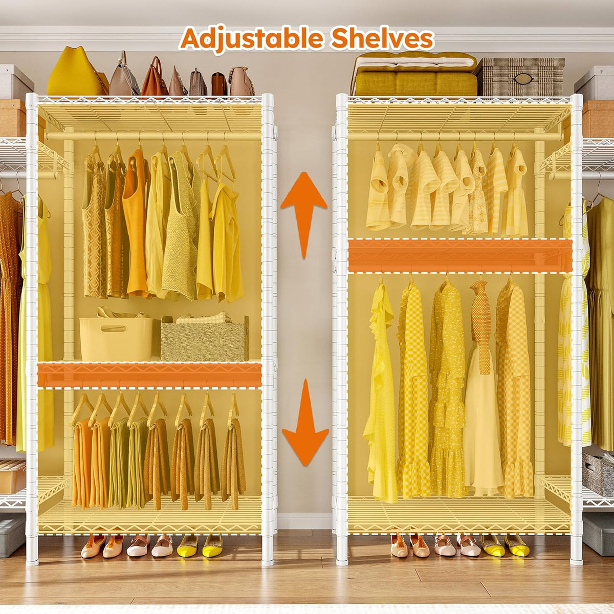Raybee Clothes Rack,Clothing Racks for Hanging Clothes Heavy Duty,Adjustable Garment Rack with