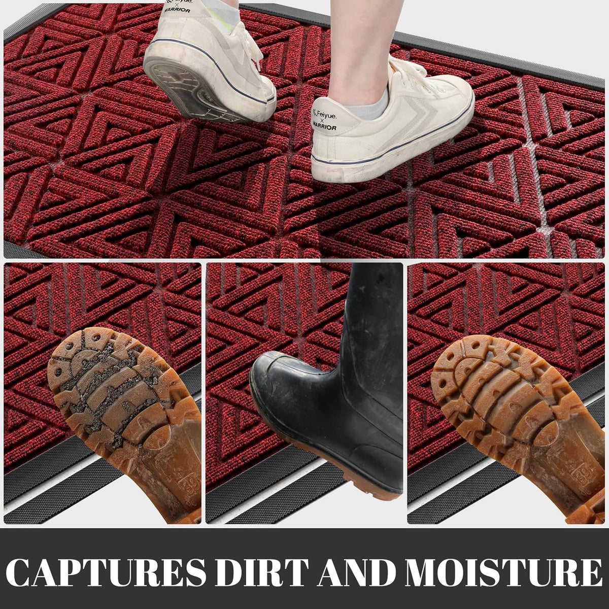 Yimobra Large Door Mat 47x32, All-Weather Waterproof Non-Slip Welcome Matt Outdoor, Heavy Duty Non