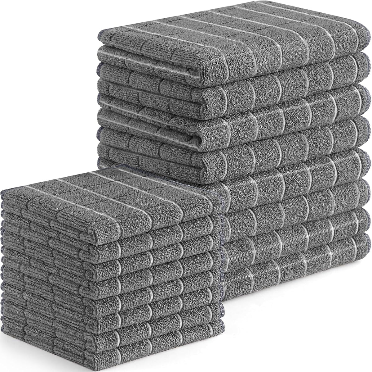 Homaxy Microfiber Kitchen Towels and Dishcloths Set, 16 Pack Soft and Absorbent Dish Hand Towels