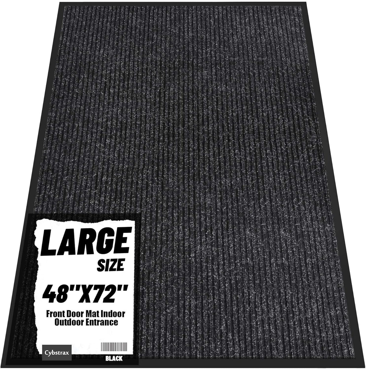 Front Door Mat Indoor Outdoor Entrance, 48" x 72" Dirt Resistant and Absorbent Door Mat, TPR