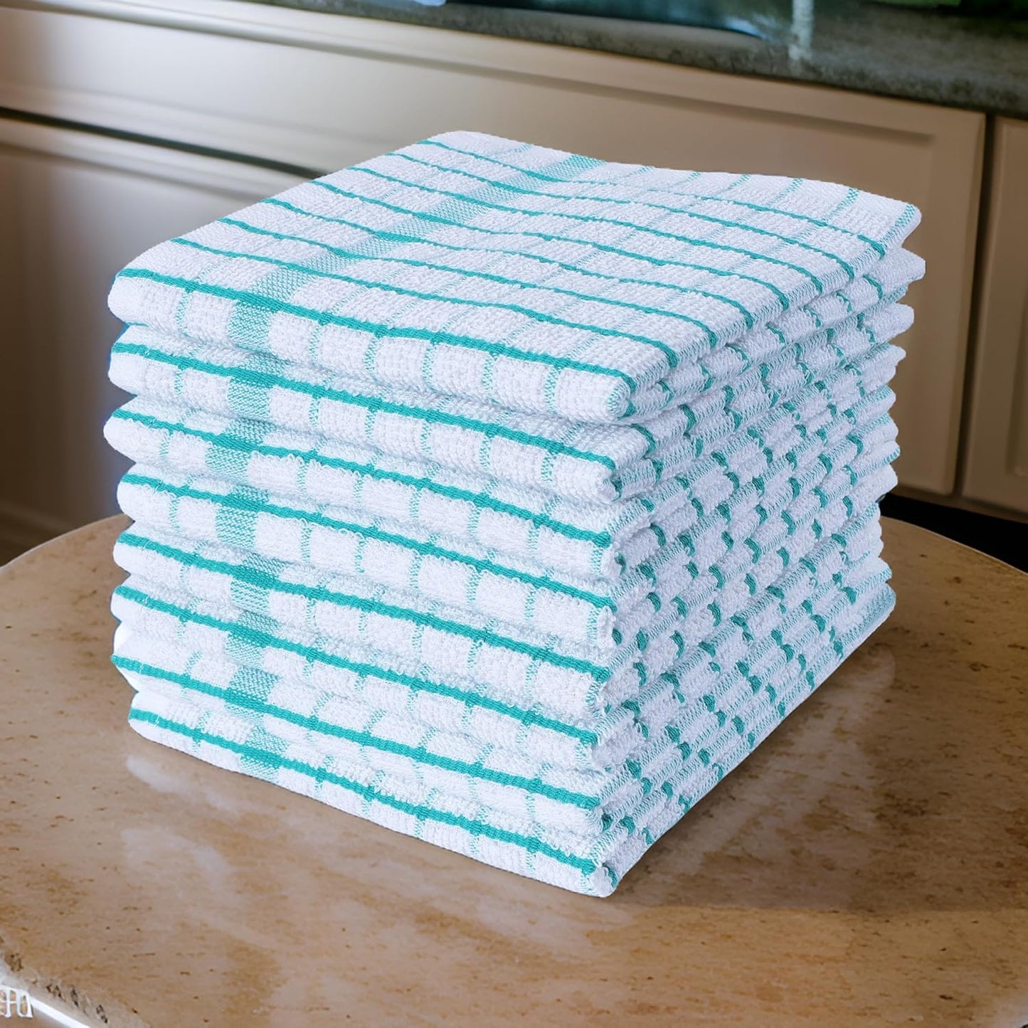 AMOUR INFINI Kitchen Dish Cloths Set of 8 - Ultra Soft, Highly Absorbent, Quick-Drying Terry Cotton