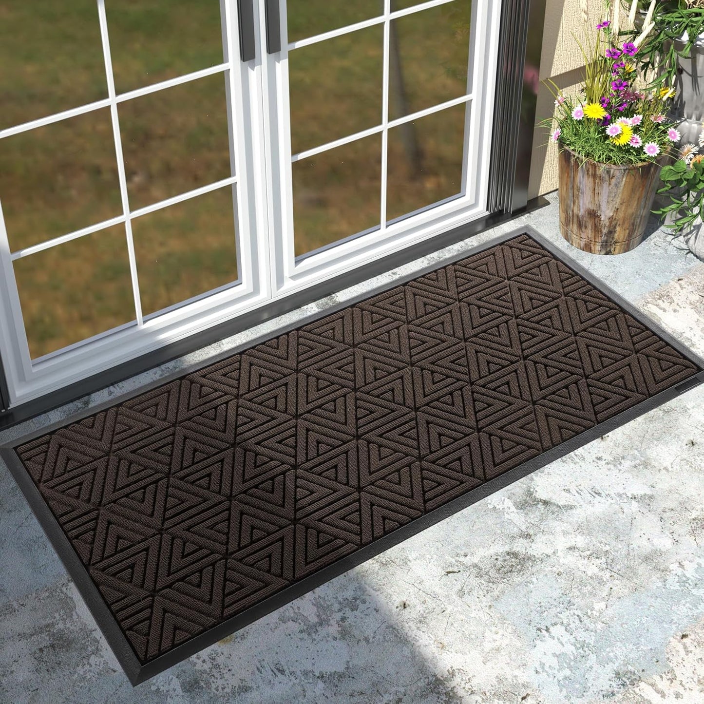 Yimobra Large Door Mat 47x24, All-Weather Waterproof Non-Slip Welcome Matt Outdoor, Heavy Duty Non