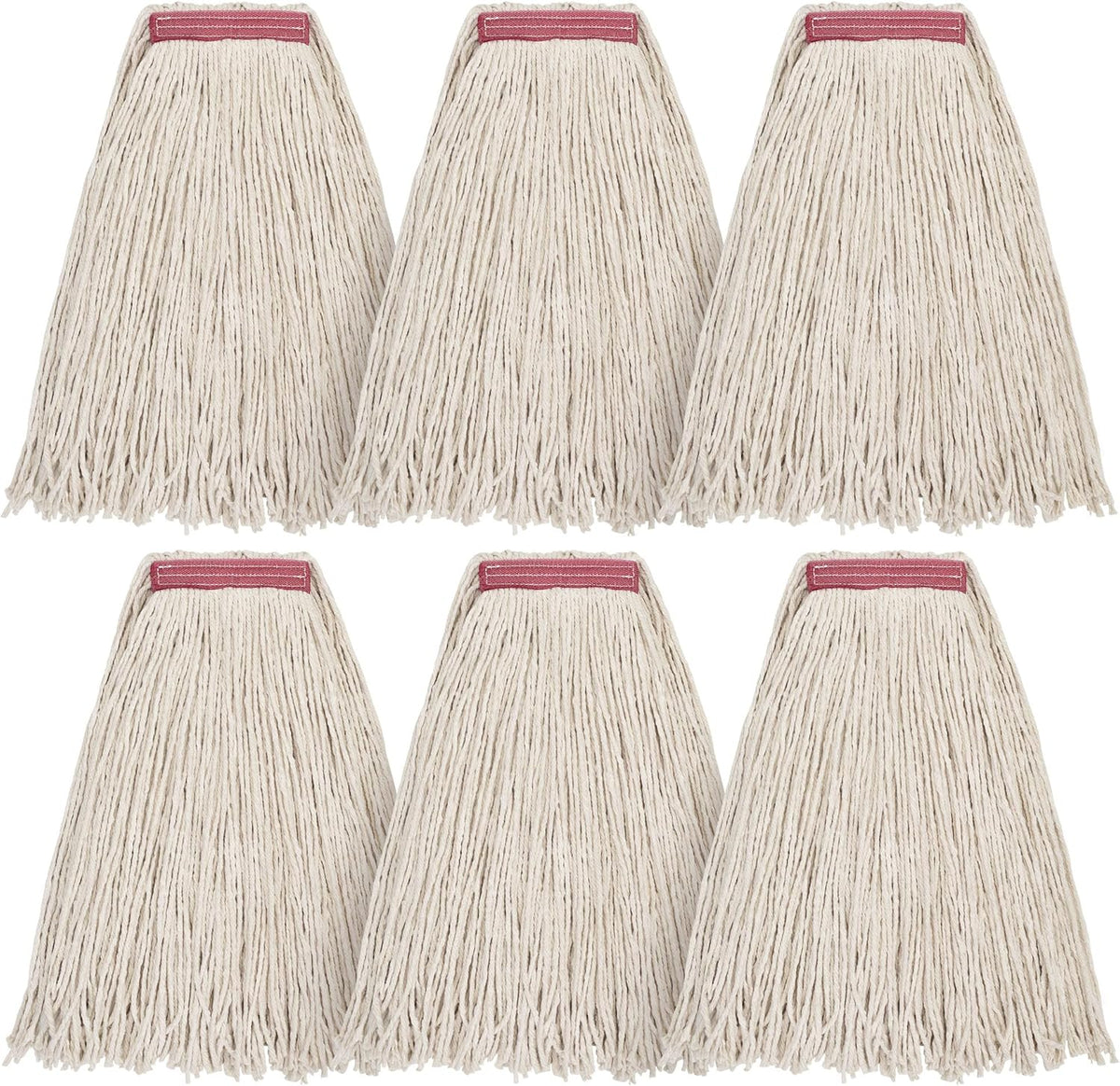 Matthew Cleaning 16oz 6Pack Cotton Floor Mop,Cotton Looped-Open String Heavy Duty String Refills