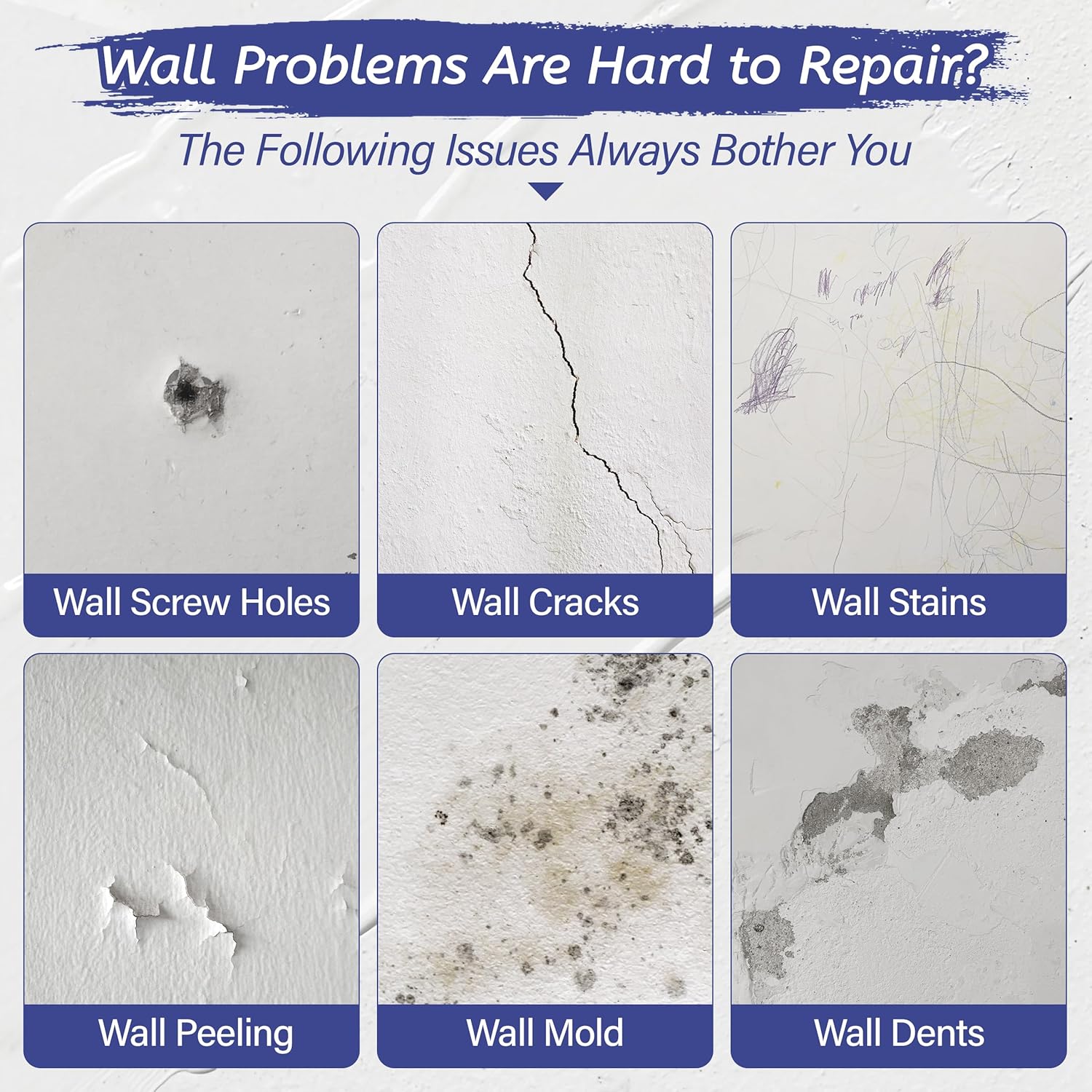 Oriflame Drywall Repair Kit: 8.5 Ounce Spackle Wall Repair with Patch/Scraper/Sandpaper/Gloves