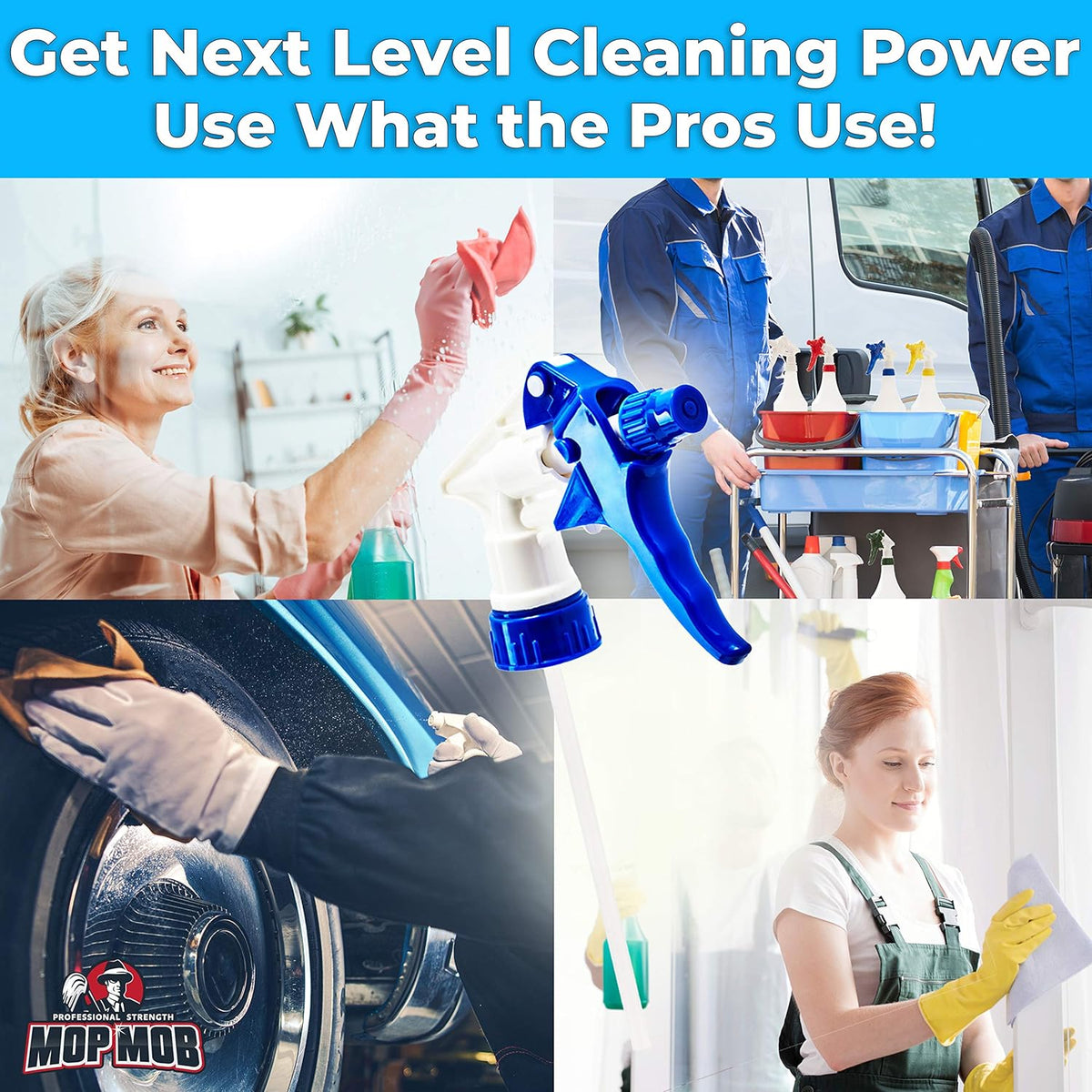 Leak-Free, Chemical Resistant Spray Head 5 Pk Industrial Spray Heads Only (No Bottles) for Auto/Car