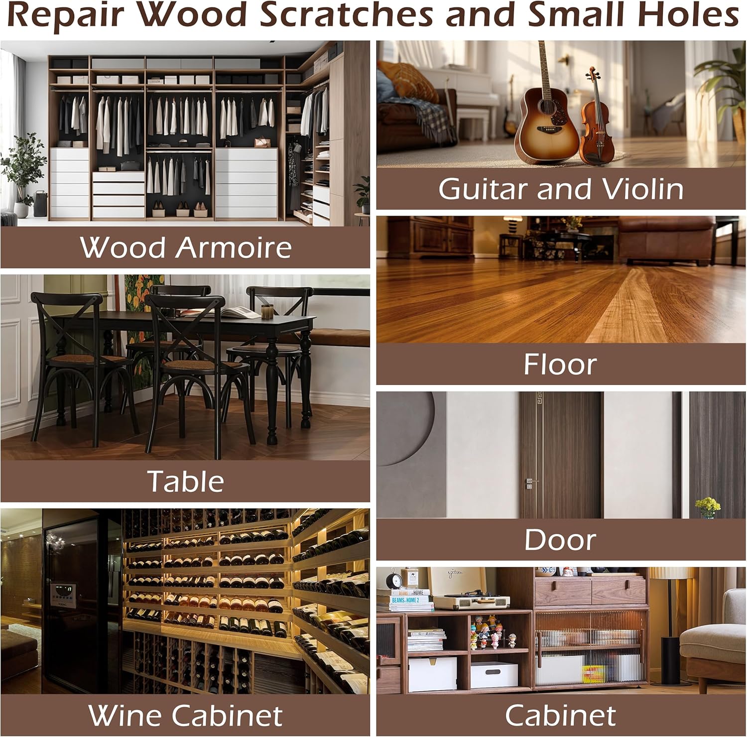 Wood Furniture Repair Kit: 12-Color Filler and 8-Color Markers - Wood Touch Up for