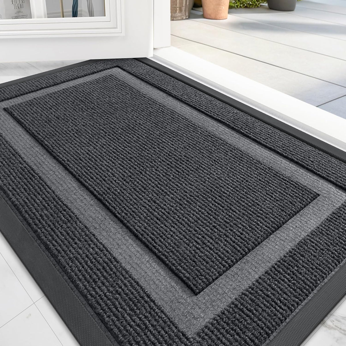 OLANLY Front Door Mat Indoor Outdoor Entrance, Waterproof All-Season, All-Weather Doormat, Sturdy