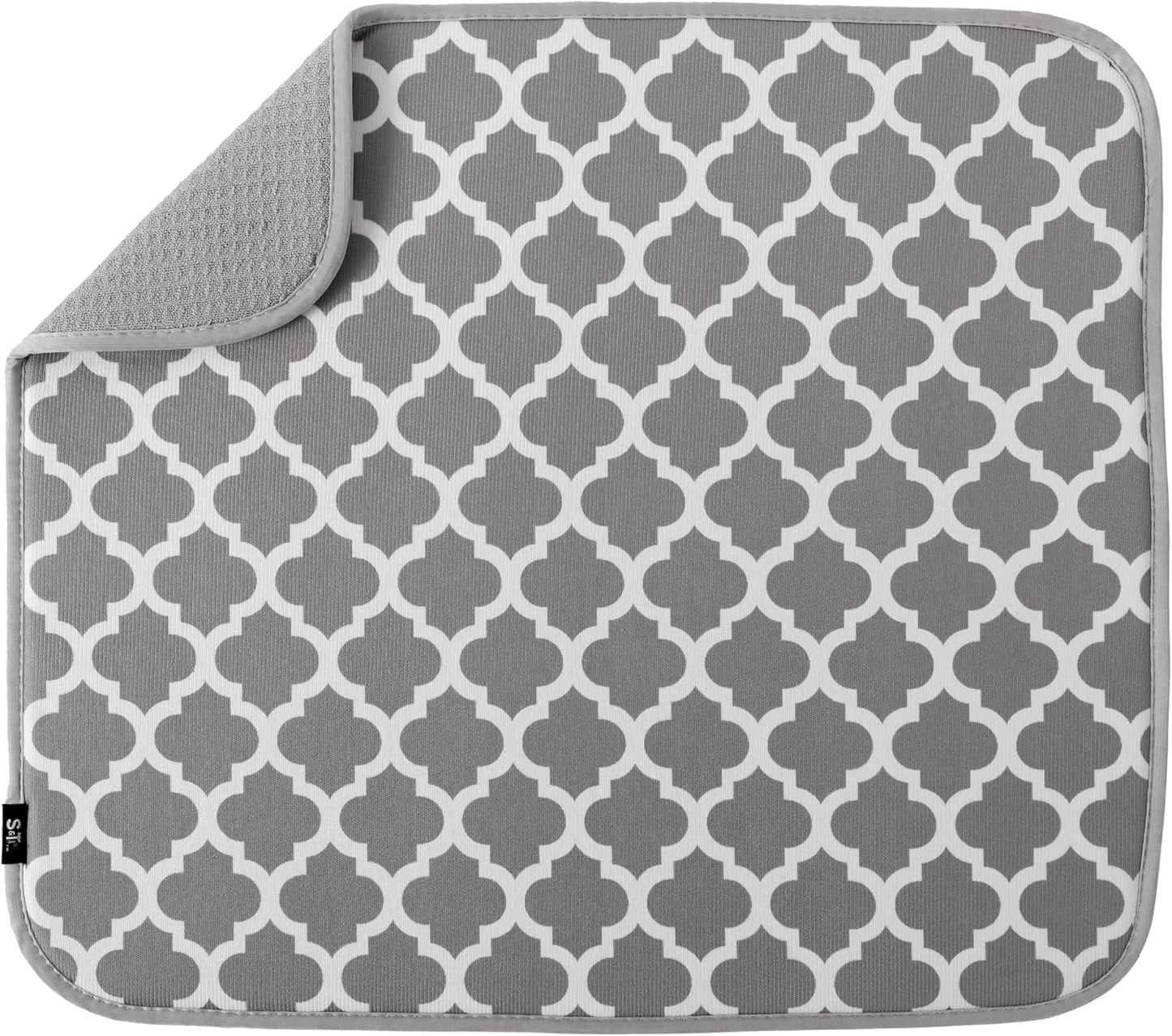 S&T INC. Dish Drying Mat, 16” x 18”, Absorbent Microfiber Kitchen Counter Mat, Dish Drying Pad for