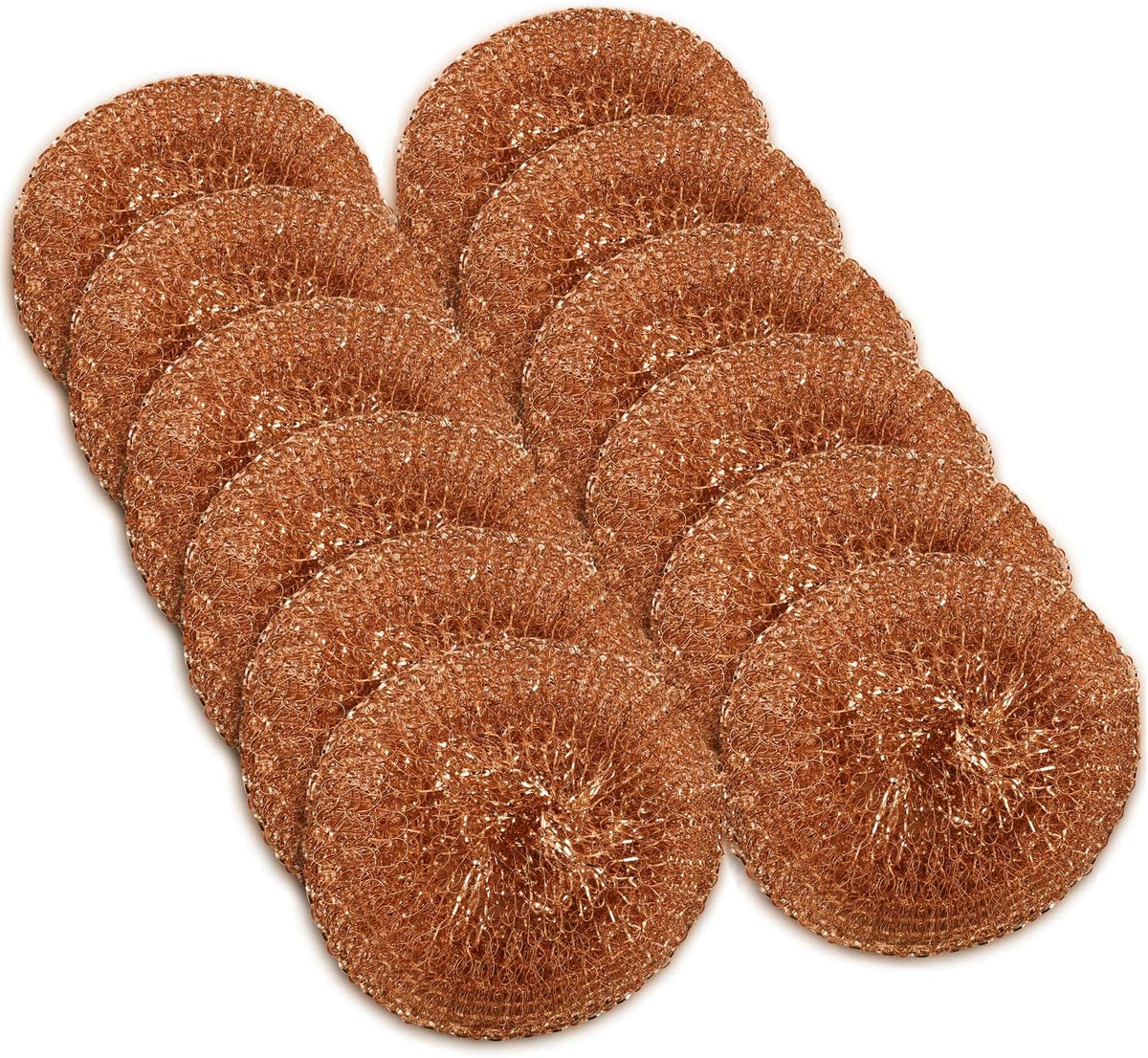 12 Pack Copper Coated Scourers by SCRUBIT – Scrubber Pad Used for Dishes, Pots, Pans, and Ovens.