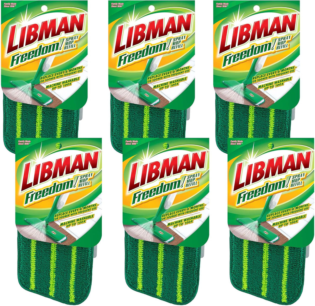 Libman Freedom Spray Mop Refill | Microfiber | Household Essentials | Hardwood Floor Cleaner | Wall