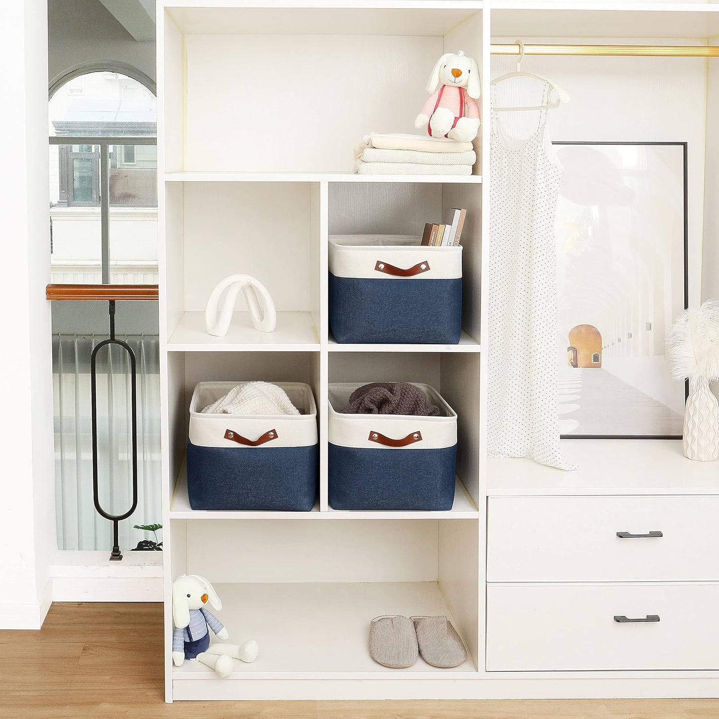 OrganiHaus Extra Large Fabric Storage Bins for Shelves 16x13in, Closet Storage Baskets for Shelf