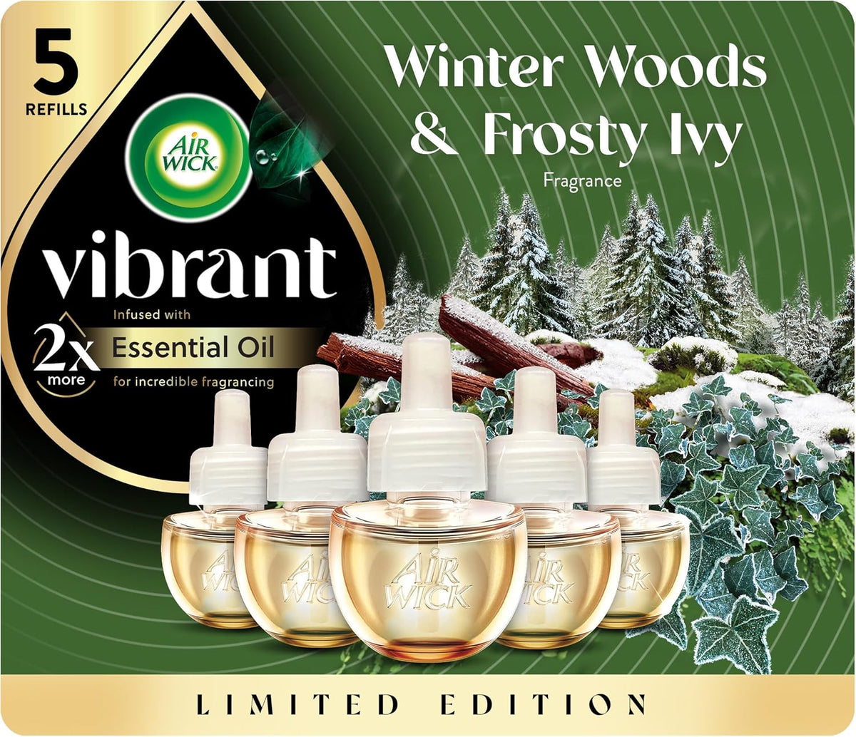 Air Wick Plug In Advanced Scented Oil,Winter Woods + Frosted Ivy,Air Fresheners for Home Long