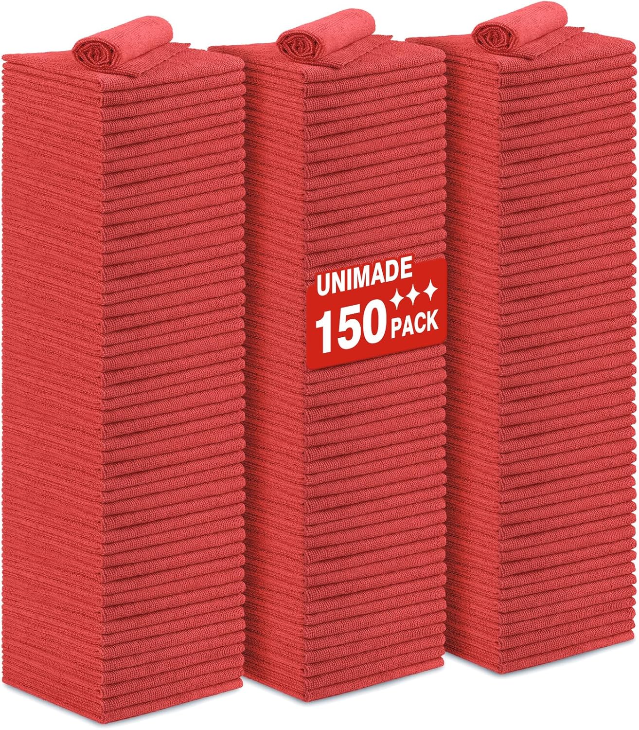 Shop Towels Rags, 150 Pack Reusable Shop Rags Bulk Microfiber Cleaning Cloth Lint Free Cleaning