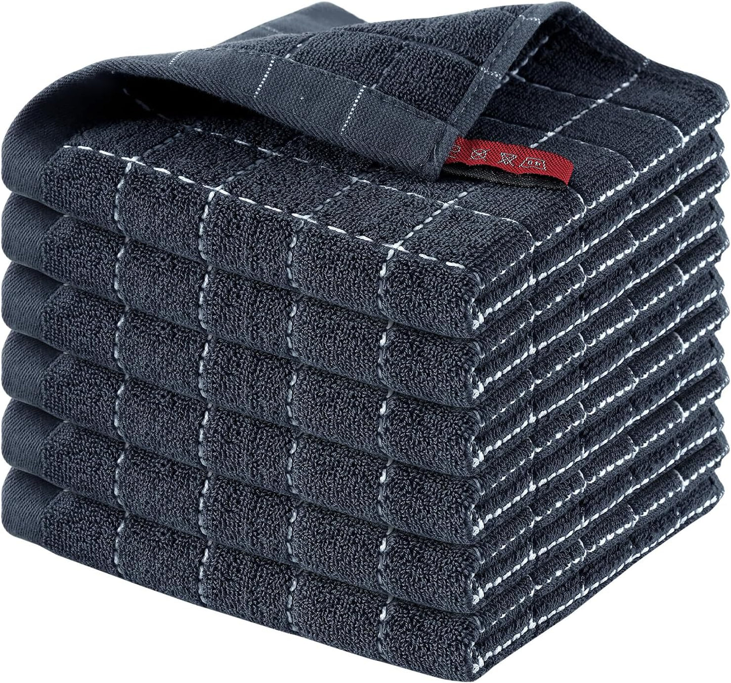 Homaxy 100% Cotton Terry Kitchen Dish Cloths, Ultra Soft and Absorbent Dish Towels for Kitchen