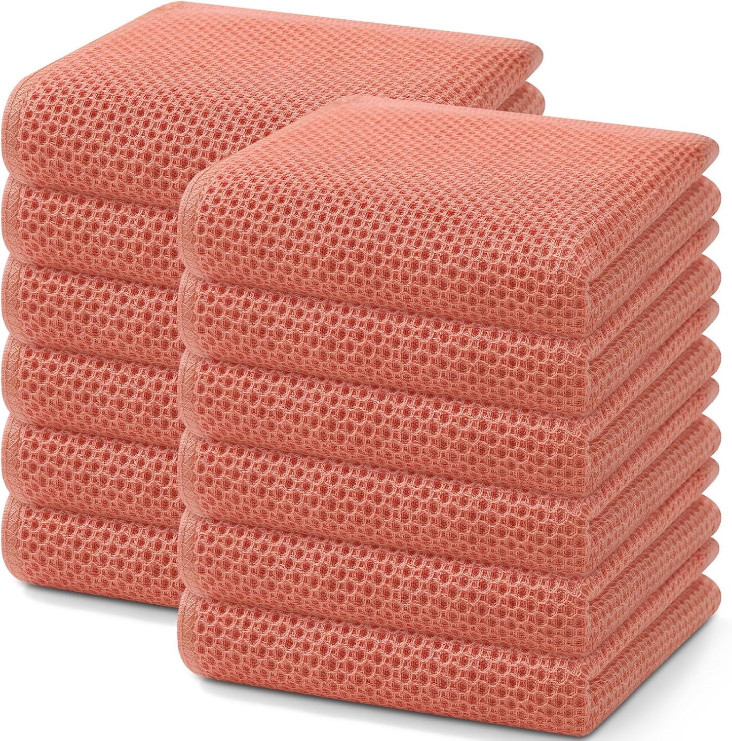Homaxy 100% Cotton Waffle Weave Kitchen Dish Towels, Ultra Soft Absorbent Quick Drying Cleaning