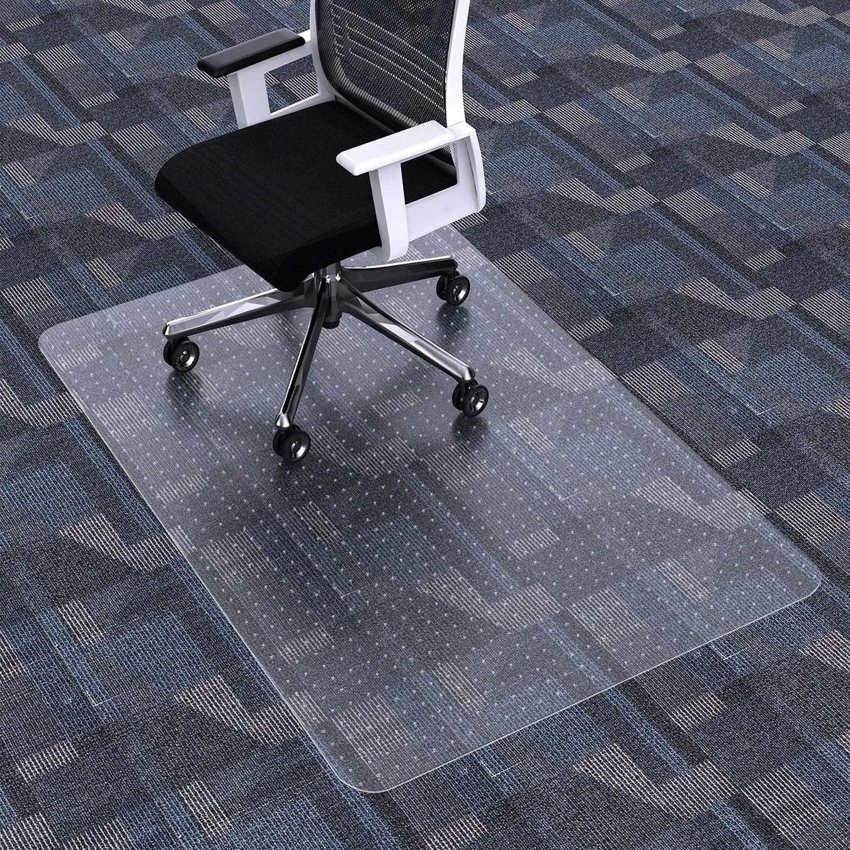 FuturHydro Office Chair Mat for Carpet, 30" x 48" Clear Floor Protector, Transparent Under Desk