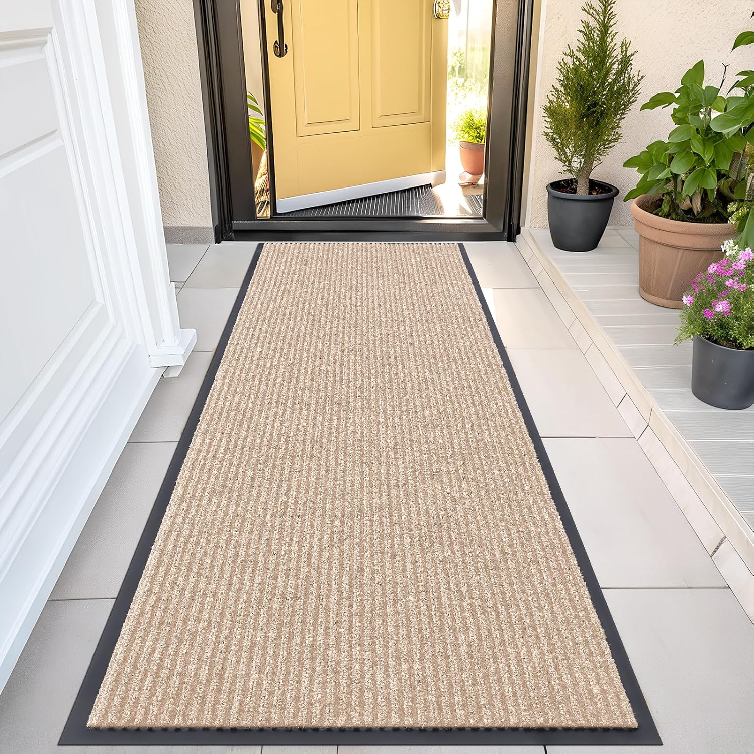 OLANLY Front Door Mat Indoor Outdoor Entrance, Waterproof Heavy Duty Doormat, Fade Resistant, Low