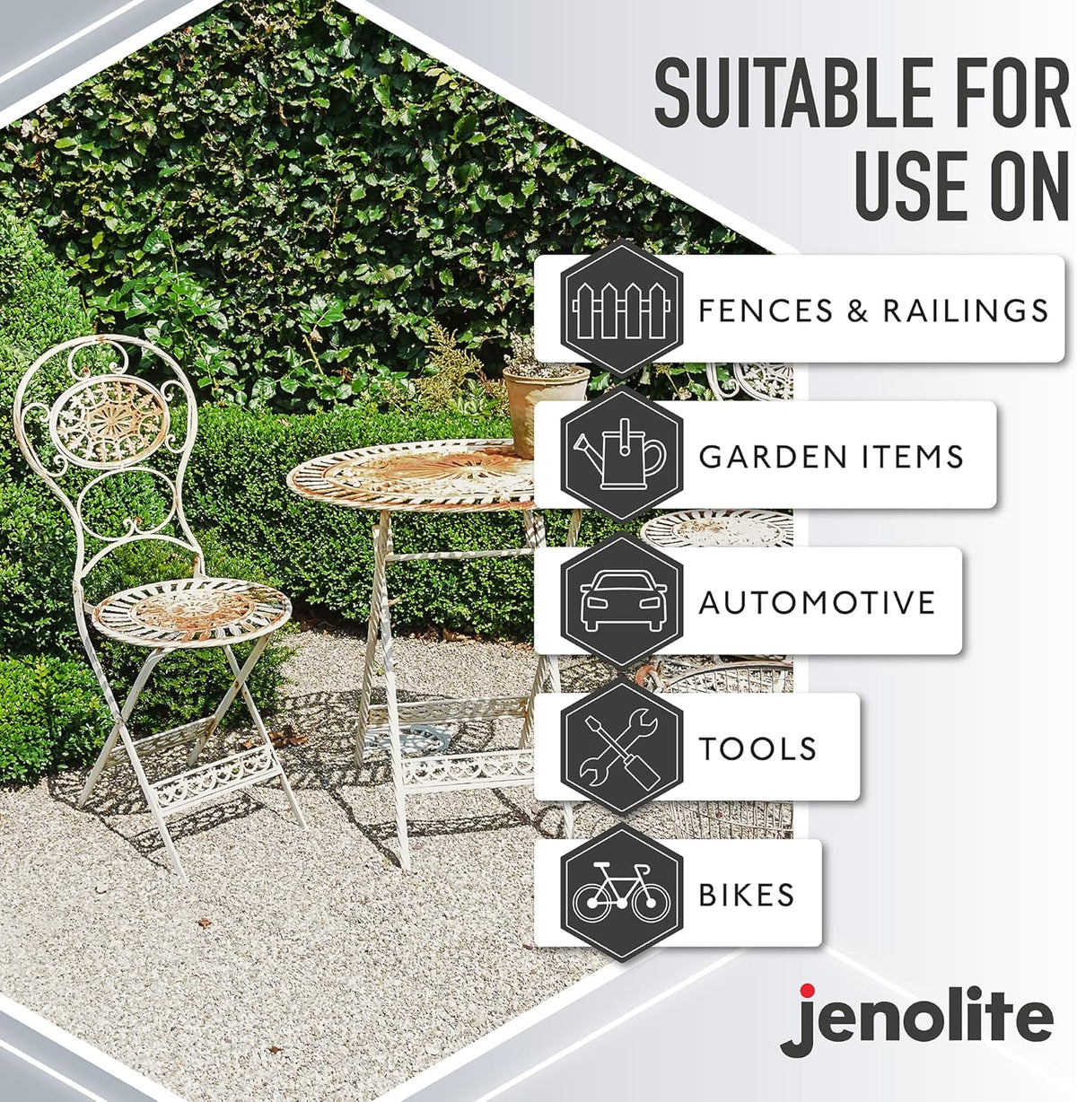 JENOLITE Rust Remover for Metal - Fast Acting No Drip Thick Liquid - Industrial Strength, Removes