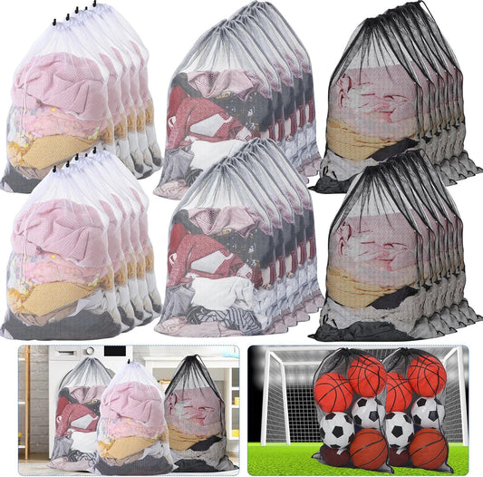 Berlune 30 Pack 24 x 36 Inches Large Mesh Bags for Laundry, Wash bags, Sturdy Mesh Material Closed