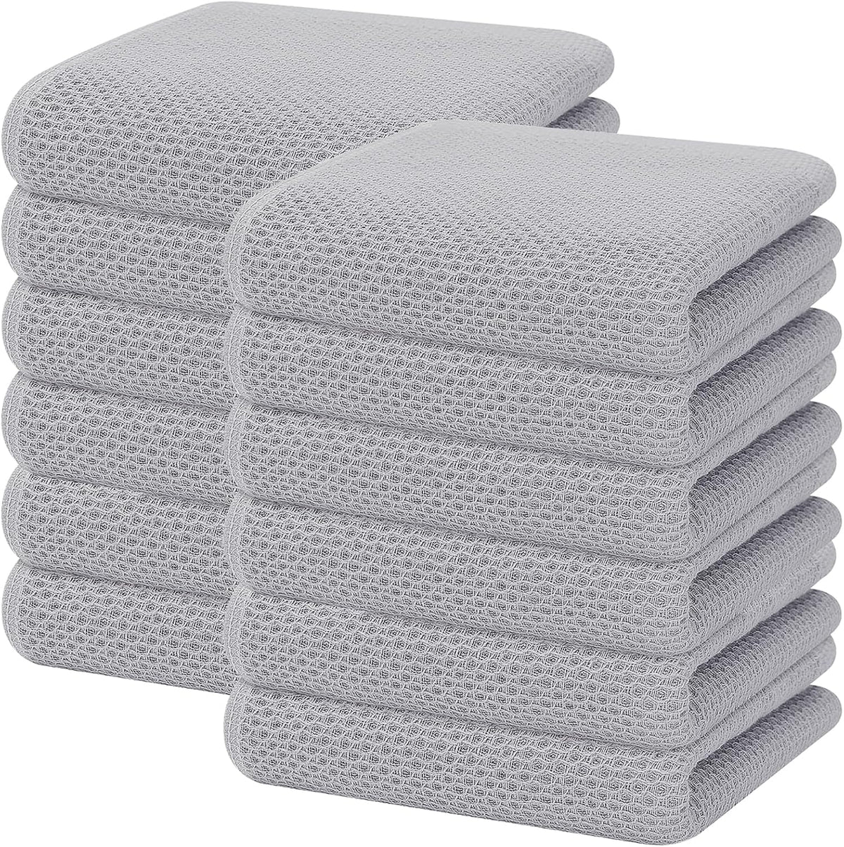 Homaxy 100% Cotton Waffle Weave Kitchen Dish Towels, Ultra Soft Absorbent Quick Drying Cleaning