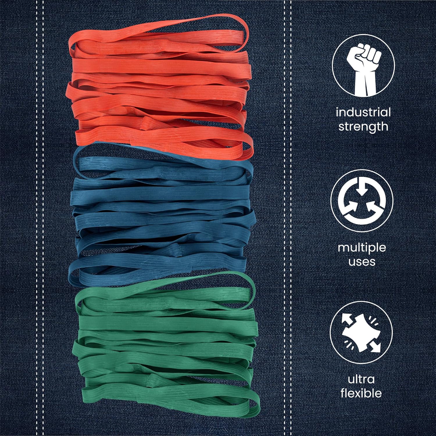 36 Pack Mover Blanket Rubber Bands - Extra Large Rubber Bands for Moving Blankets and Furniture