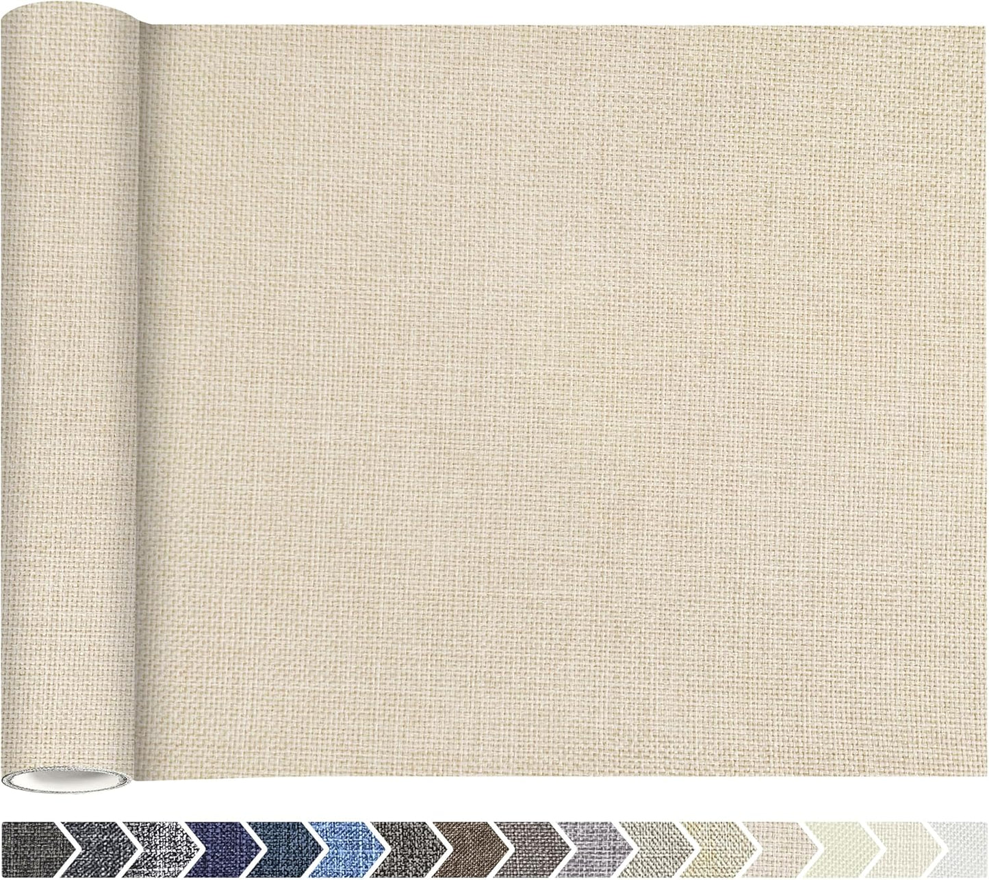 KING MOUNTAIN Coarse Linen Fabric Patches, Self-Adhesive, 12x40 Inch, Multi Color, For Sofa &