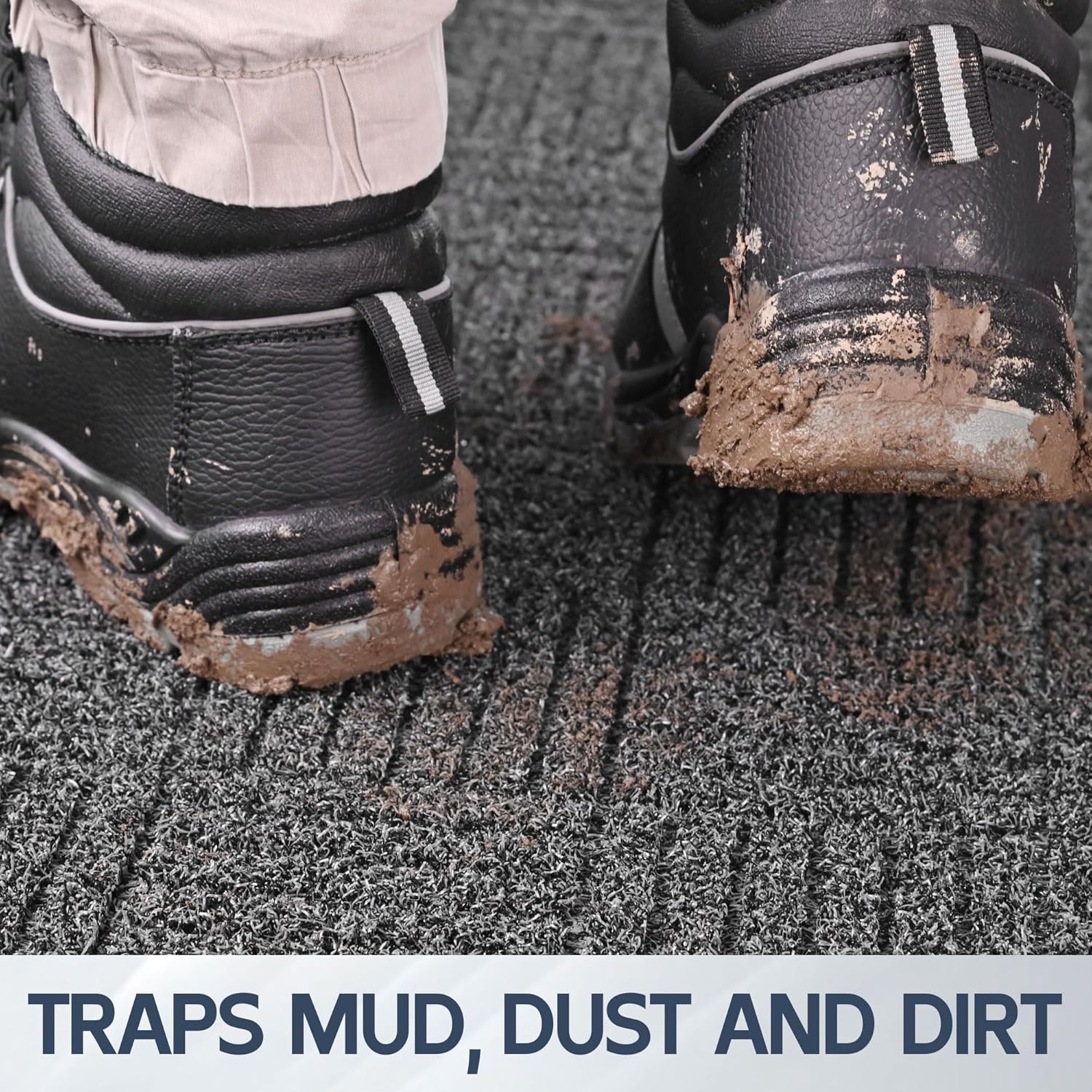 Front Door Mat, 4' x 2' Heavy Duty Indoor Outdoor Doormat, Non-Slip Backing Welcome Mats for