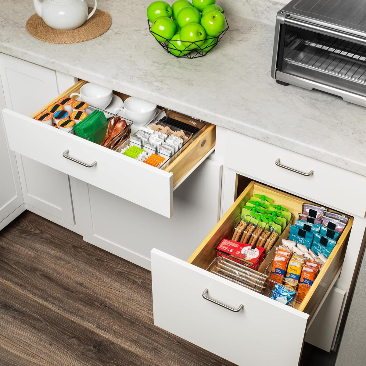 ClearSpace Plastic Pantry Organization and Storage Bins with Dividers & Lids – Perfect Kitchen