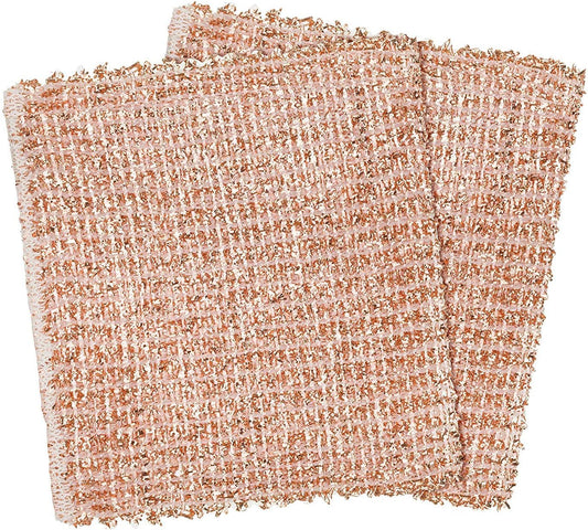 Redecker Real Copper Cleaning Cloths – Scratch-Free 2-Ply Woven Copper Scrub Pads for Pots, Pans