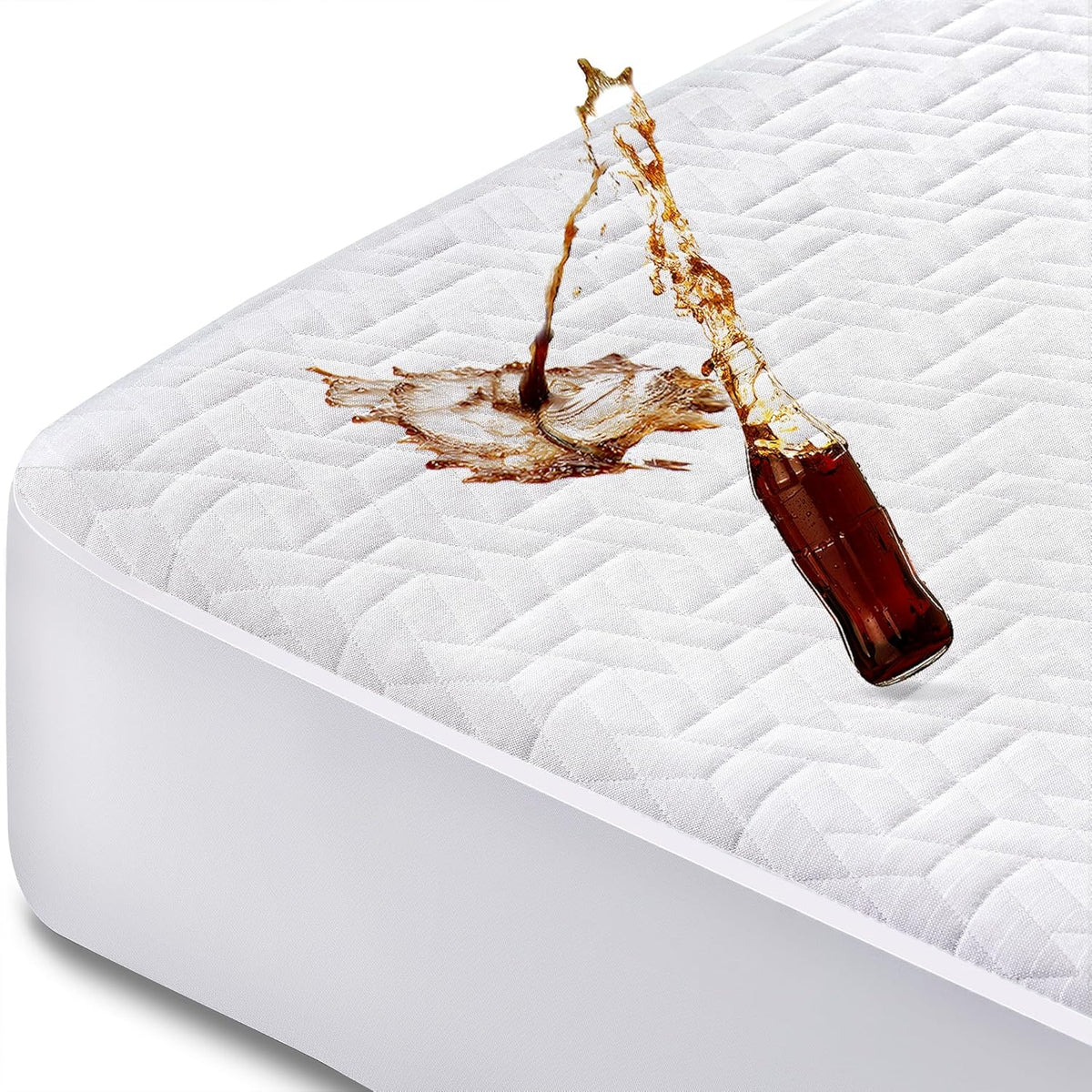 Hanherry 100% Waterproof Mattress Protector Full Size, Mattress Cover 3D Air Fabric Cooling