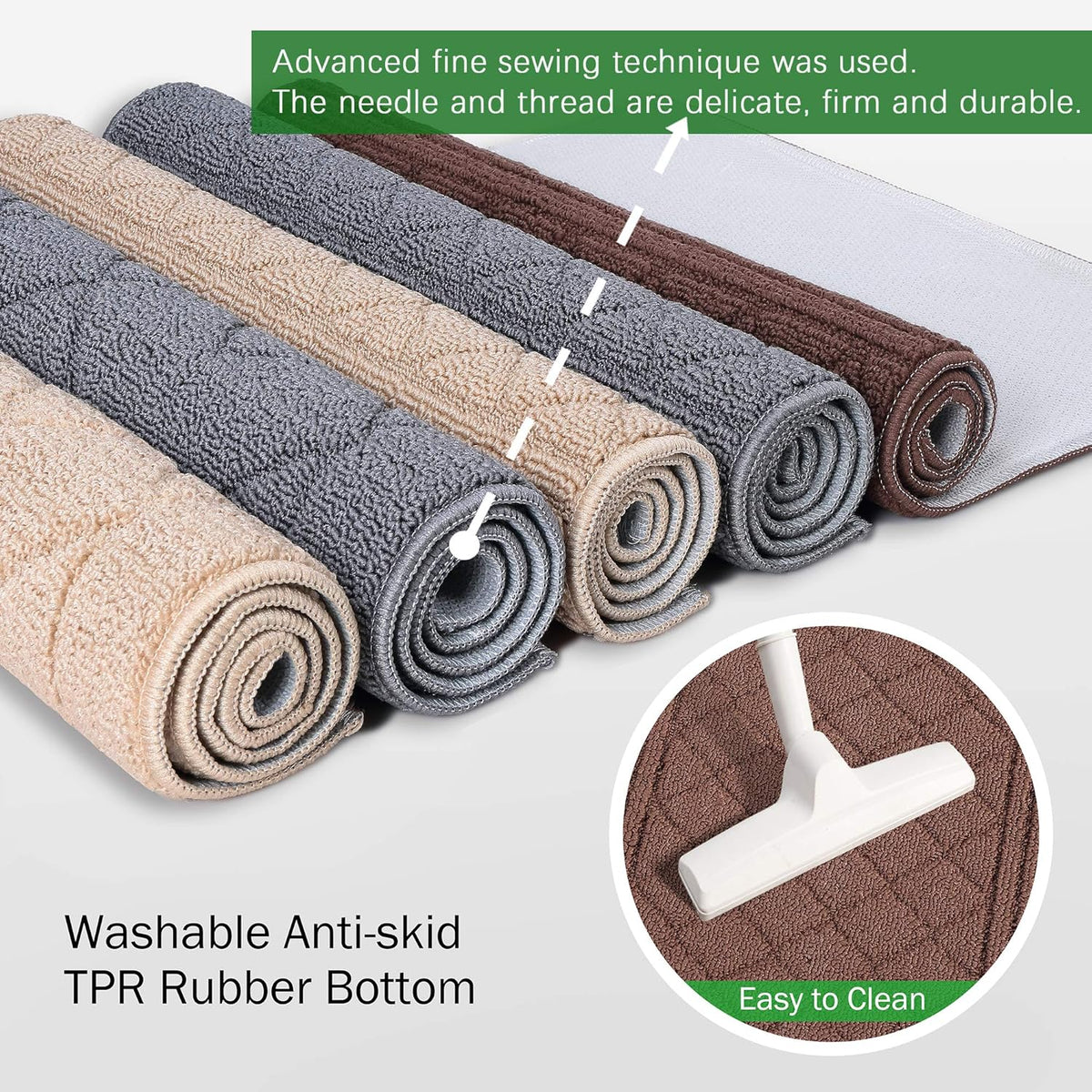 REFETONE Indoor Doormat, Front Back Door Mat 32"x48" Absorbent Rubber Backing Non Slip Door Mats