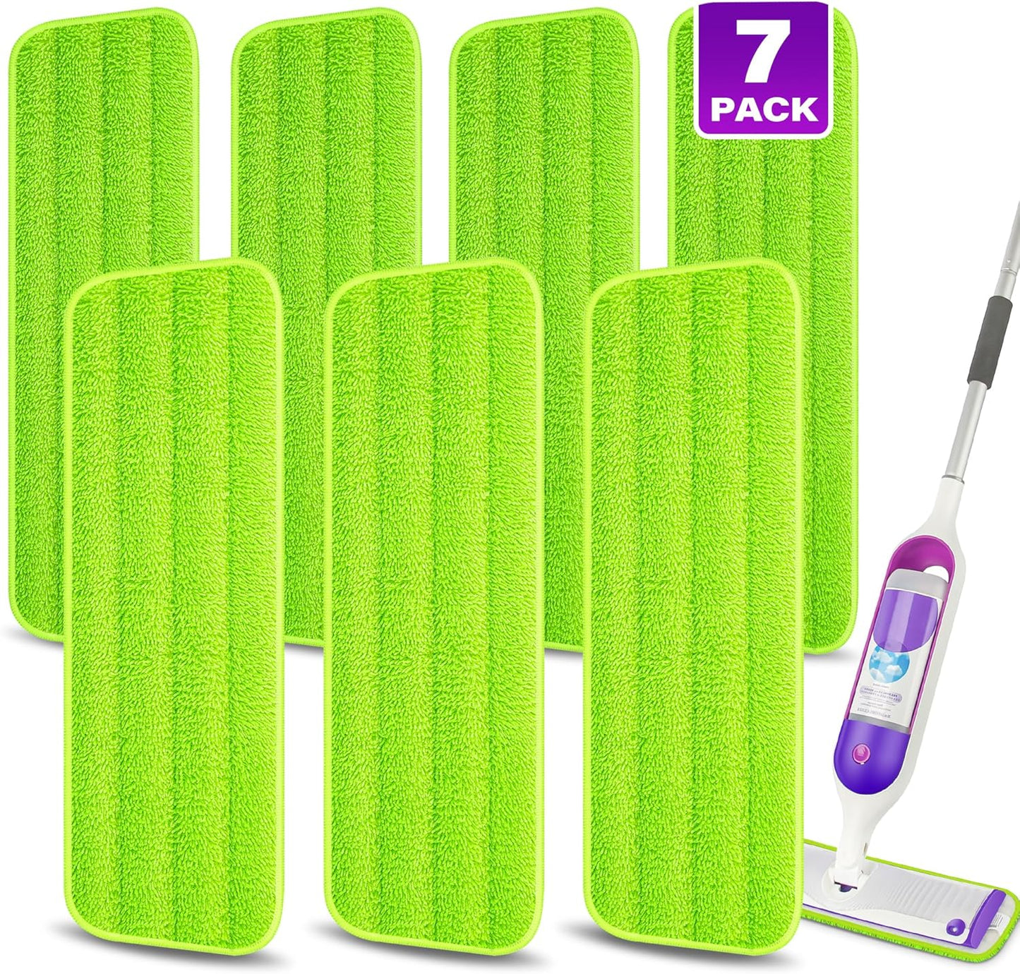 7 Count Reusable Microfiber Mop Pads for Swiffer PowerMop- MEXERRIS PowerMop Refills Hard Wood