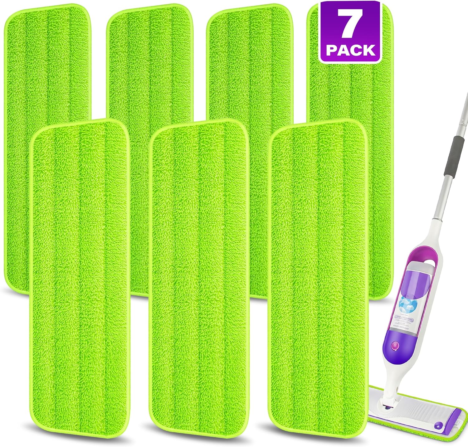 7 Count Reusable Microfiber Mop Pads for Swiffer PowerMop- MEXERRIS PowerMop Refills Hard Wood