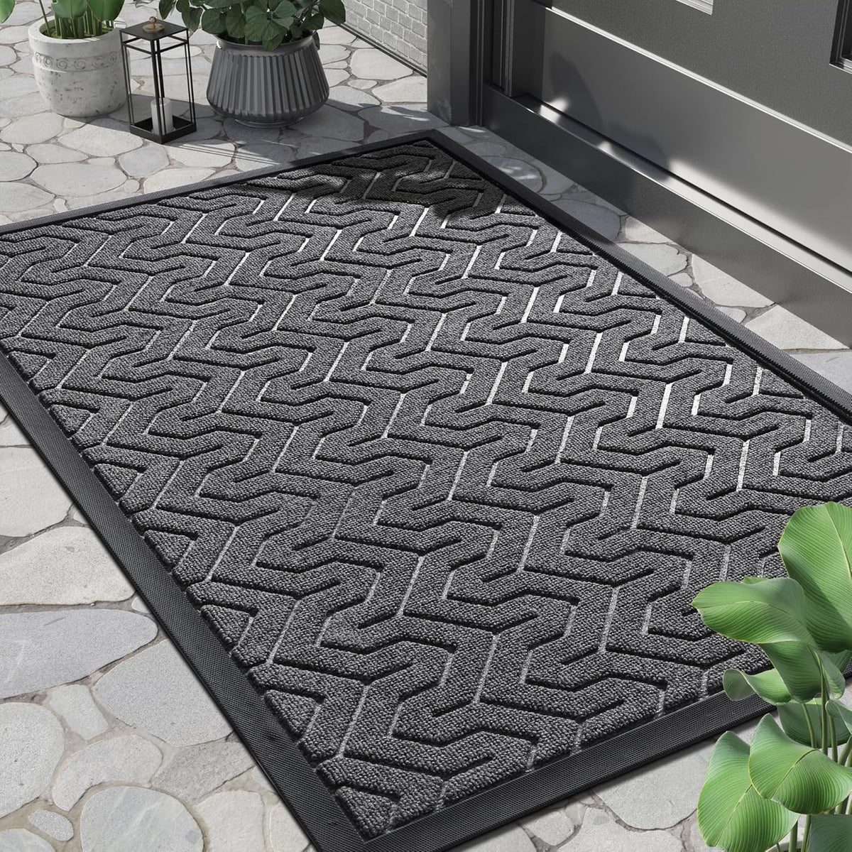 Yimobra Front Door Mat Outside Entrance 29.5x17, Waterproof Heavy Duty Outdoor Mats for Front Door