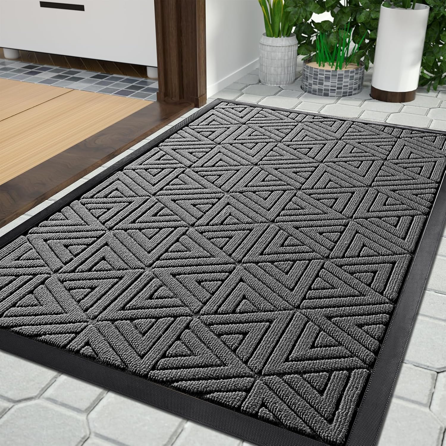 Yimobra Large Door Mat 36x24, All-Weather Waterproof Non-Slip Welcome Matt Outdoor, Heavy Duty Non