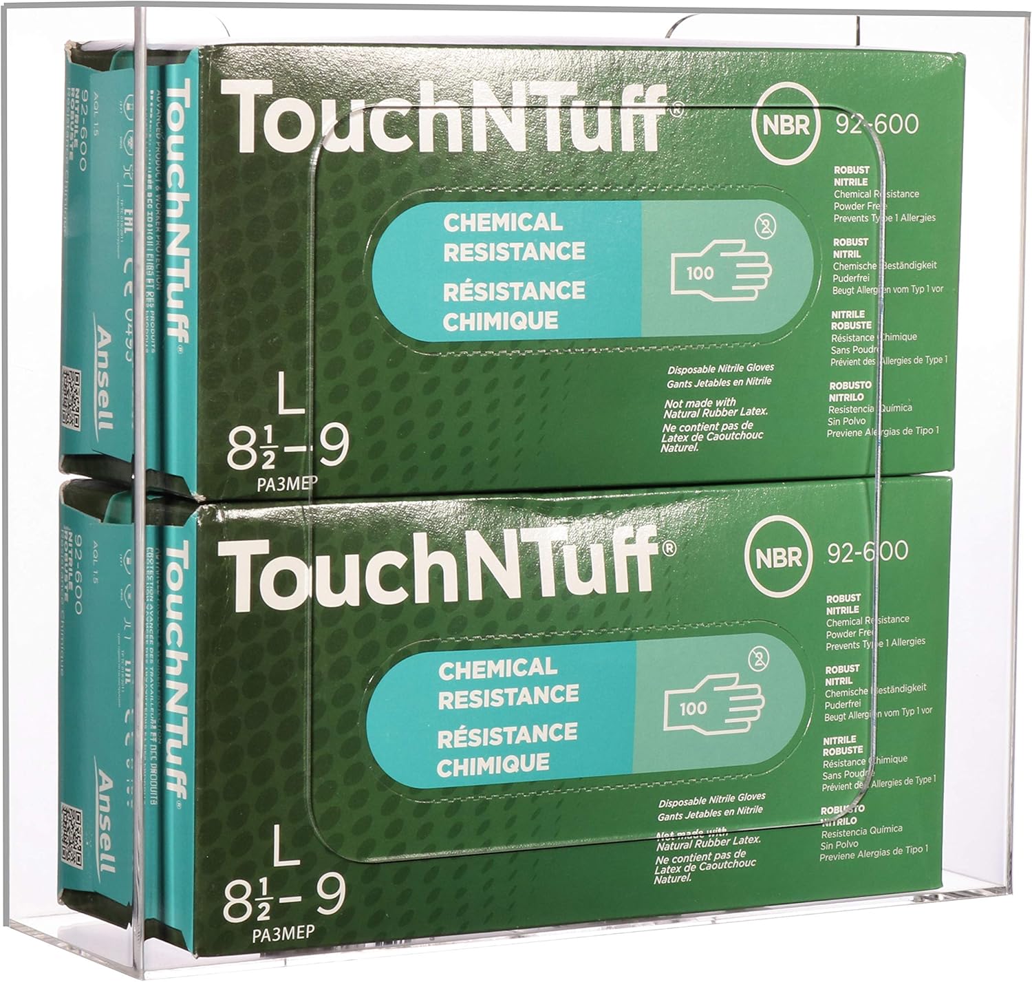 Cq acrylic Clear Wall Floating Glove Rack and Glove Box Dispenser Holder 10.2”x12.5”x3.5” Pack of 1