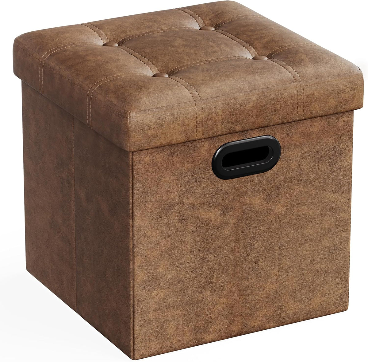 SONGMICS Mazie Collection - 15 Inches Ottoman with Storage, Footstool, Storage Ottoman with Metal