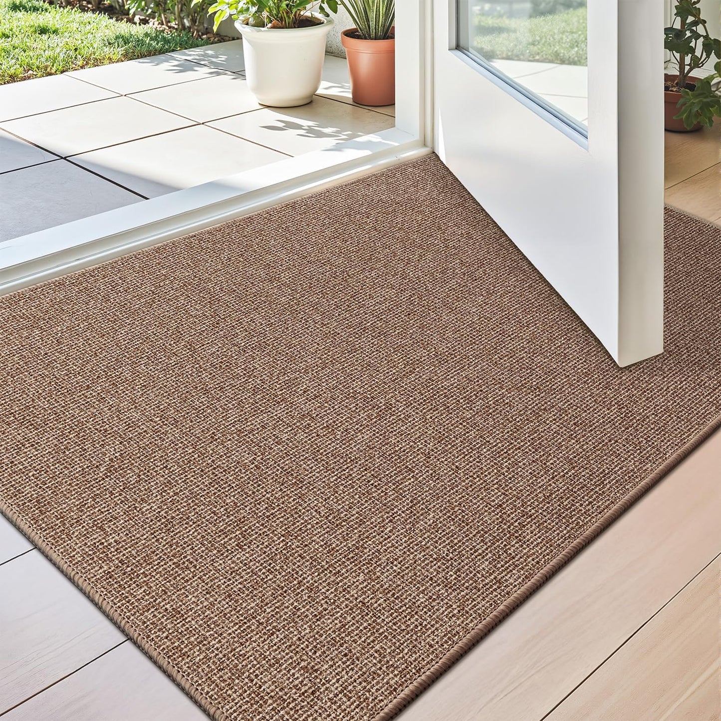 LUMI Indoor Door Mat 17"x30", Ultra Thin Low Profile Non-Slip Doormat for Home Entrance, Absorbent