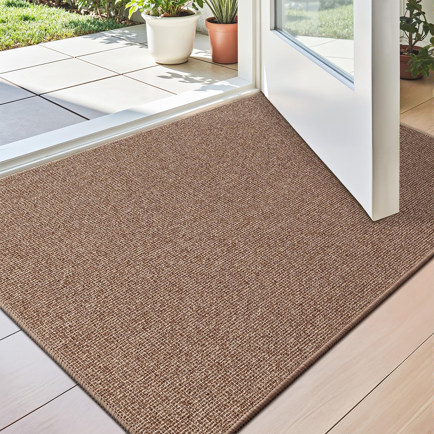 LUMI Indoor Door Mat 32"x47", Ultra Thin Low Profile Non-Slip Doormat for Home Entrance, Absorbent