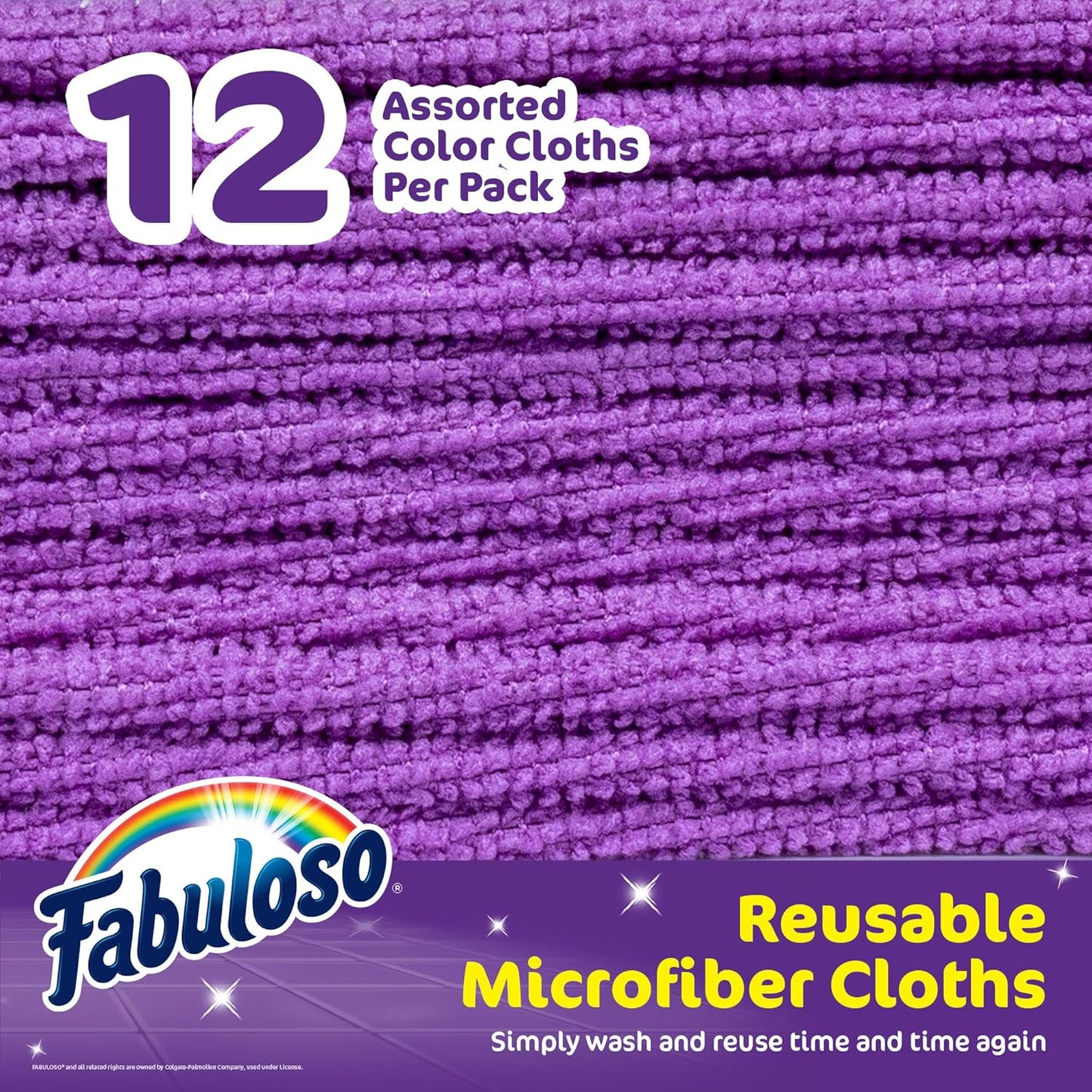 Fabuloso Microfiber Cleaning Cloths, Purple - Lint-Free, Scratch-Free Cleaning Cloths for Surfaces