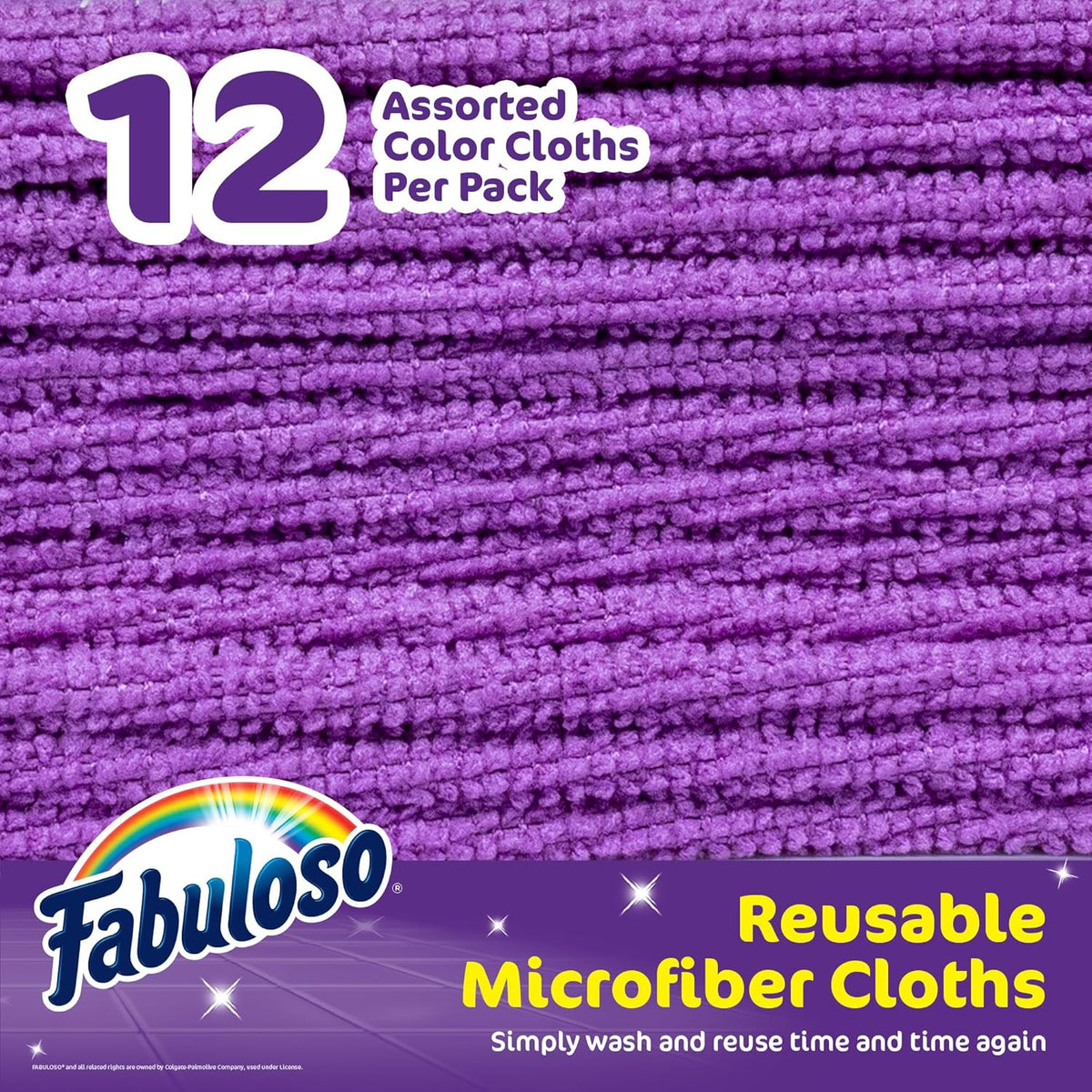 Fabuloso Microfiber Cleaning Cloths, Purple - Lint-Free, Scratch-Free Cleaning Cloths for Surfaces