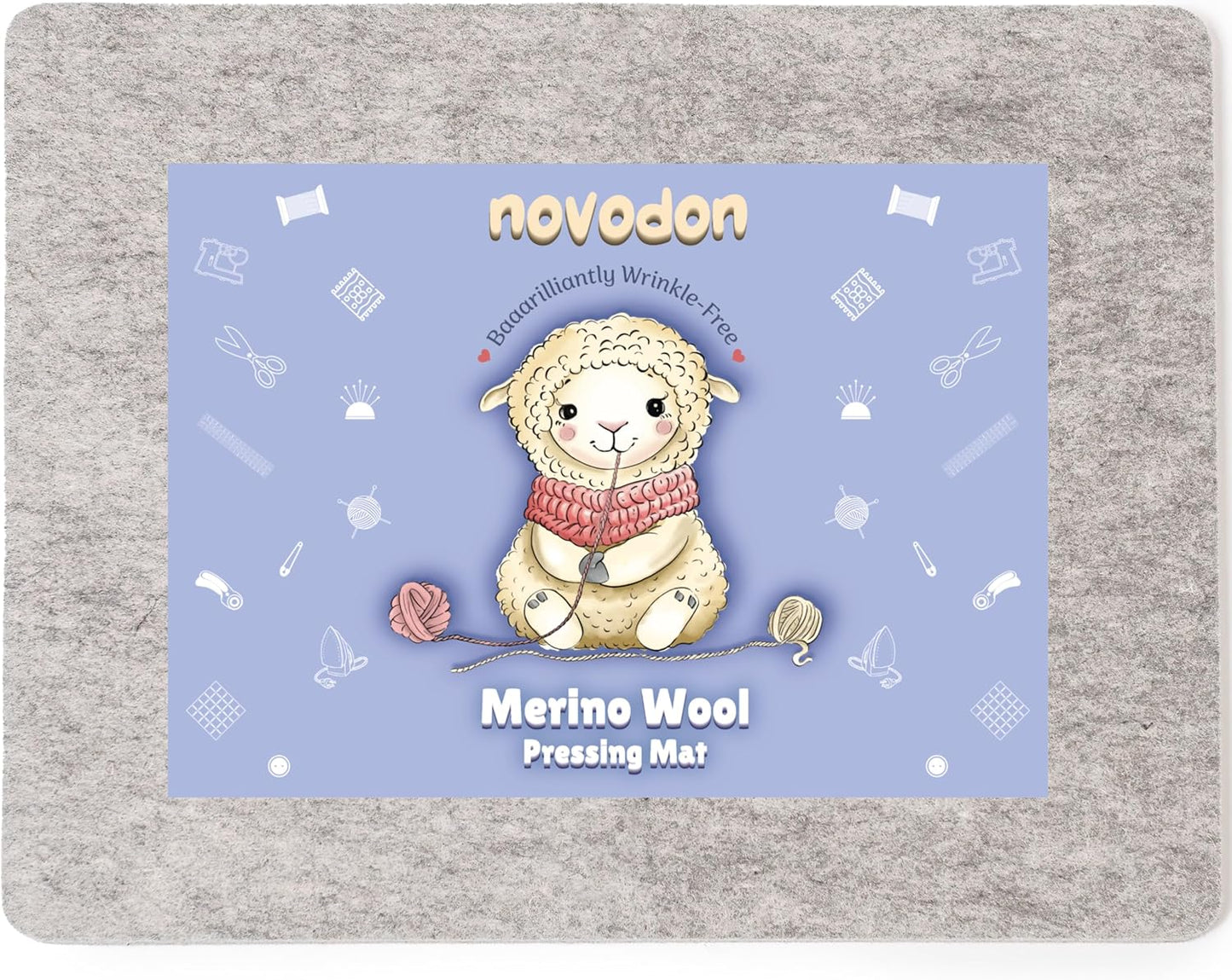 Novodon Merino Wool Pressing Mat for Quilting 17" x 13.5" 100% Merino Wool Pressing Mat for