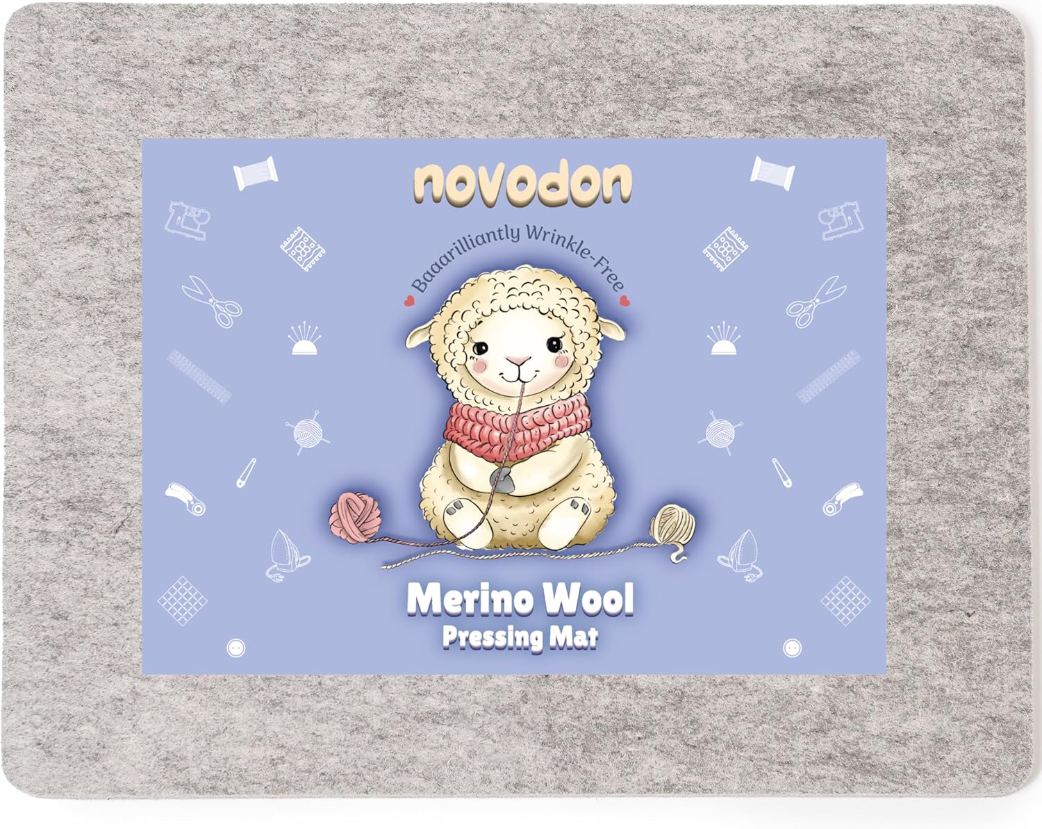 Novodon Merino Wool Pressing Mat for Quilting 17" x 13.5" 100% Merino Wool Pressing Mat for