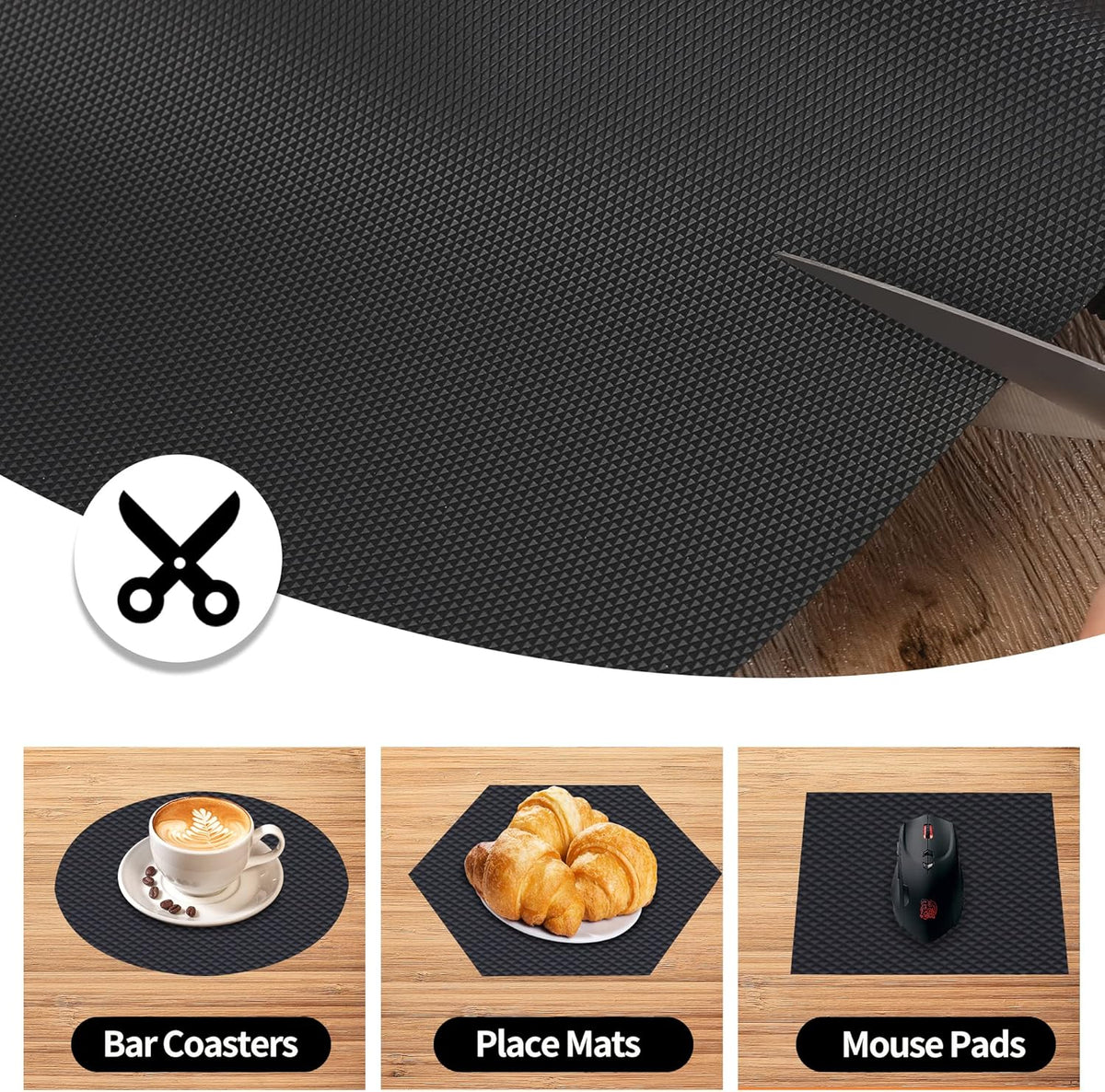Kitchen Shelf Liner Drawer Liners, Non-Adhesive Refrigerator Liners Waterproof Fridge Mats with