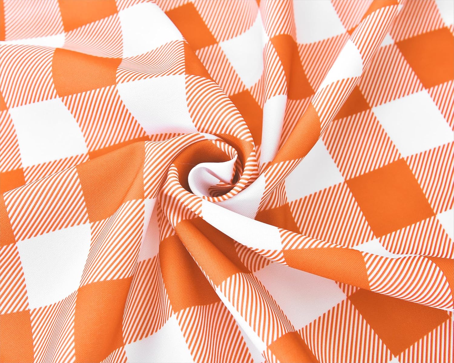 Waterproof Plaid Tablecloth Fabric - Square 58x58 Inch Classic Gingham Checker Table Cloth for