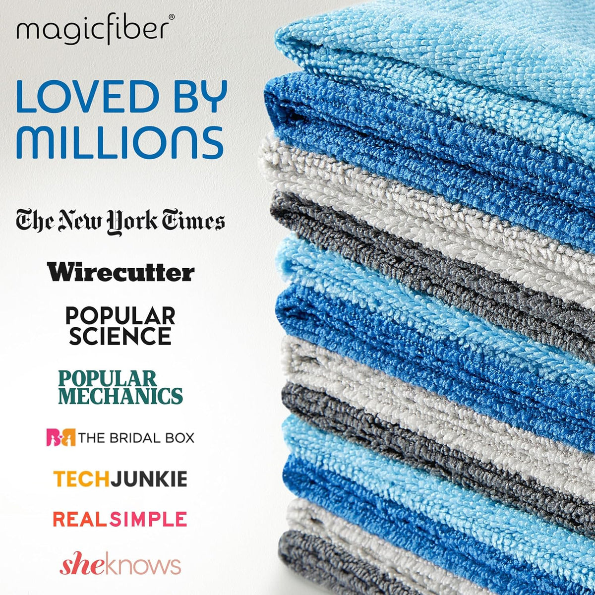 MagicFiber Microfiber Cleaning Cloth - 12 Pack, Large 13" x13” Highly Absorbent Streak-Free Micro