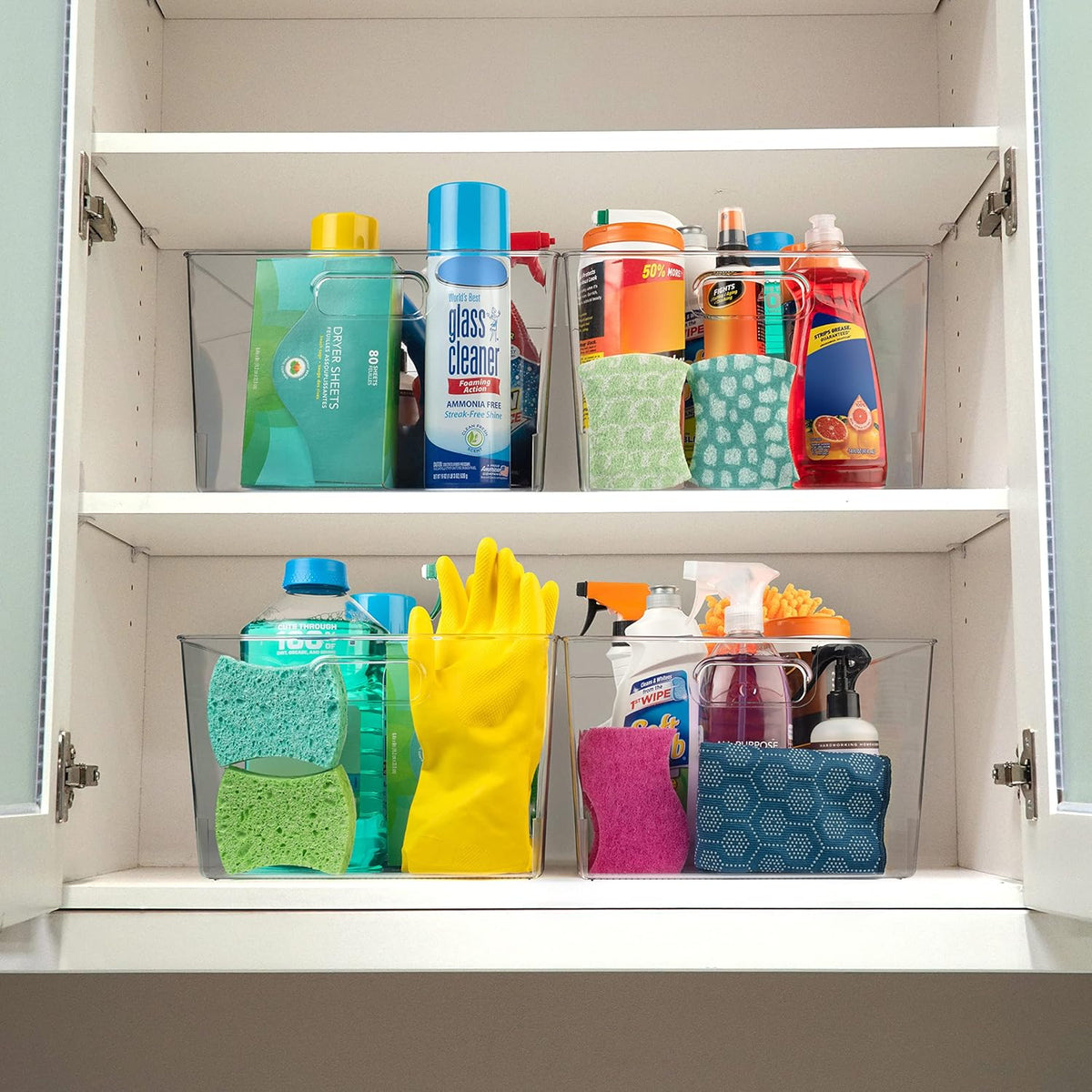 ClearSpace Clear Plastic Storage Bins – XL 8 Pack Perfect Kitchen or Pantry Organization Fridge