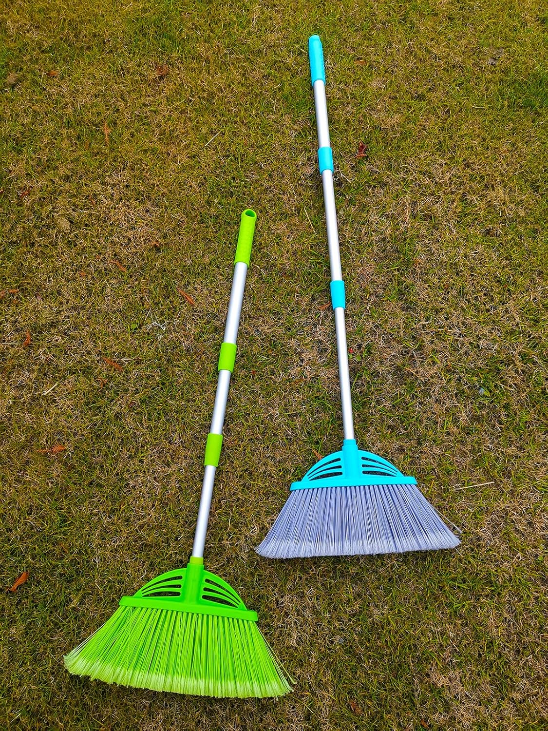 Three-Section Telescopic Aluminum Alloy Rod Long-Handled Broom for Housekeeping Garden Camping