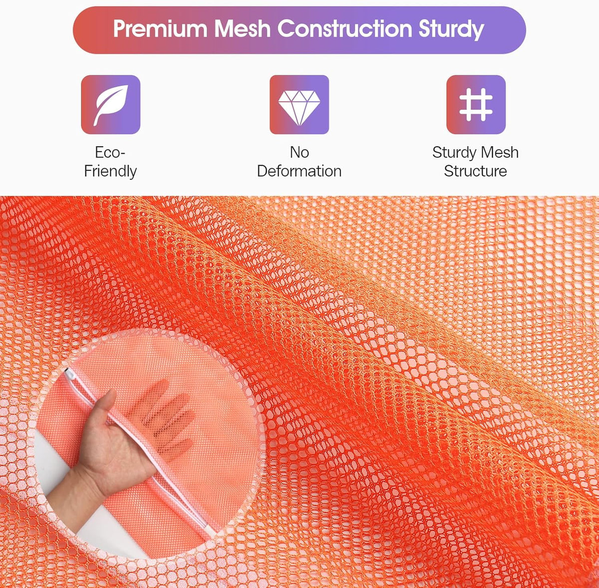 5Pcs Mesh Laundry Bags Sturdy for Delicates, Lingerie, Bras, Travel and Organize - 5 Color(14x20