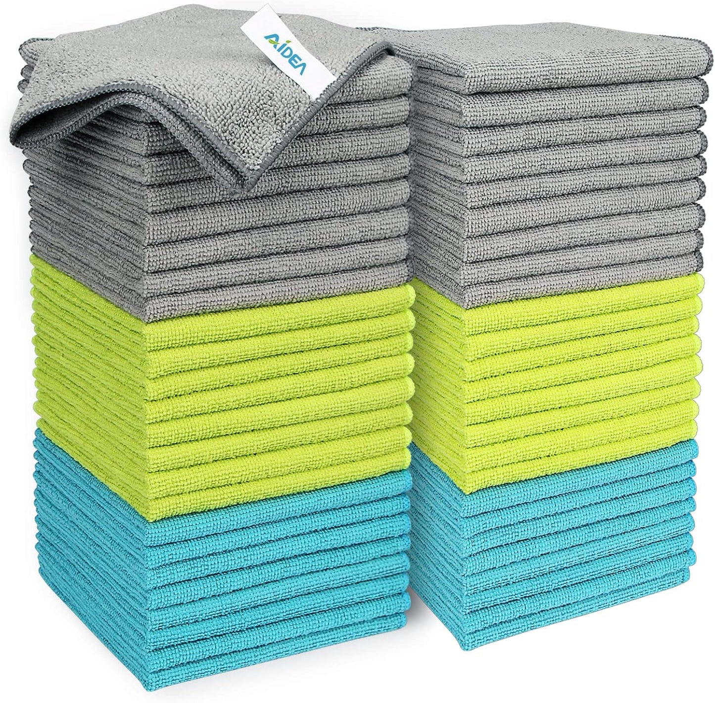 AIDEA Microfiber Cleaning Cloth-50PK, Soft Microfiber Towels for Cars, Absorbent Cleaning Rags